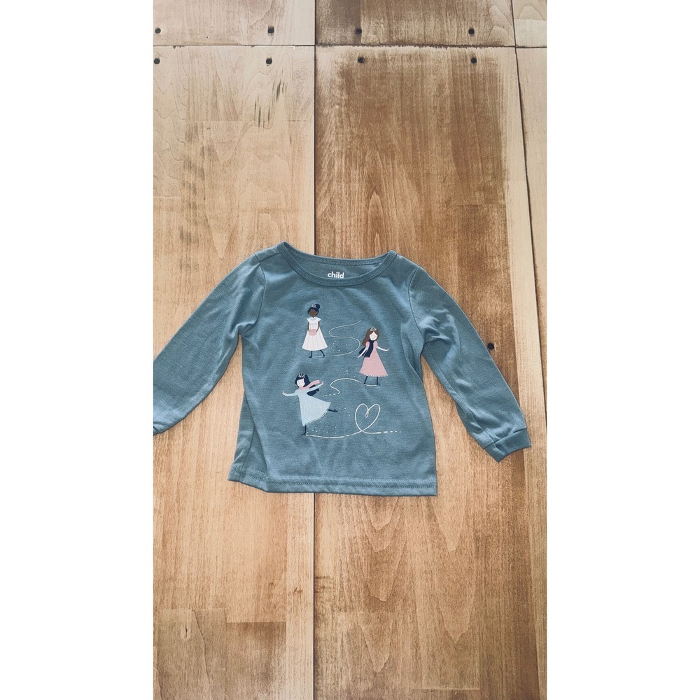 Child of Mine by‎ Carters 12M Long Sleeve Shirt Ice Skaters Graphic